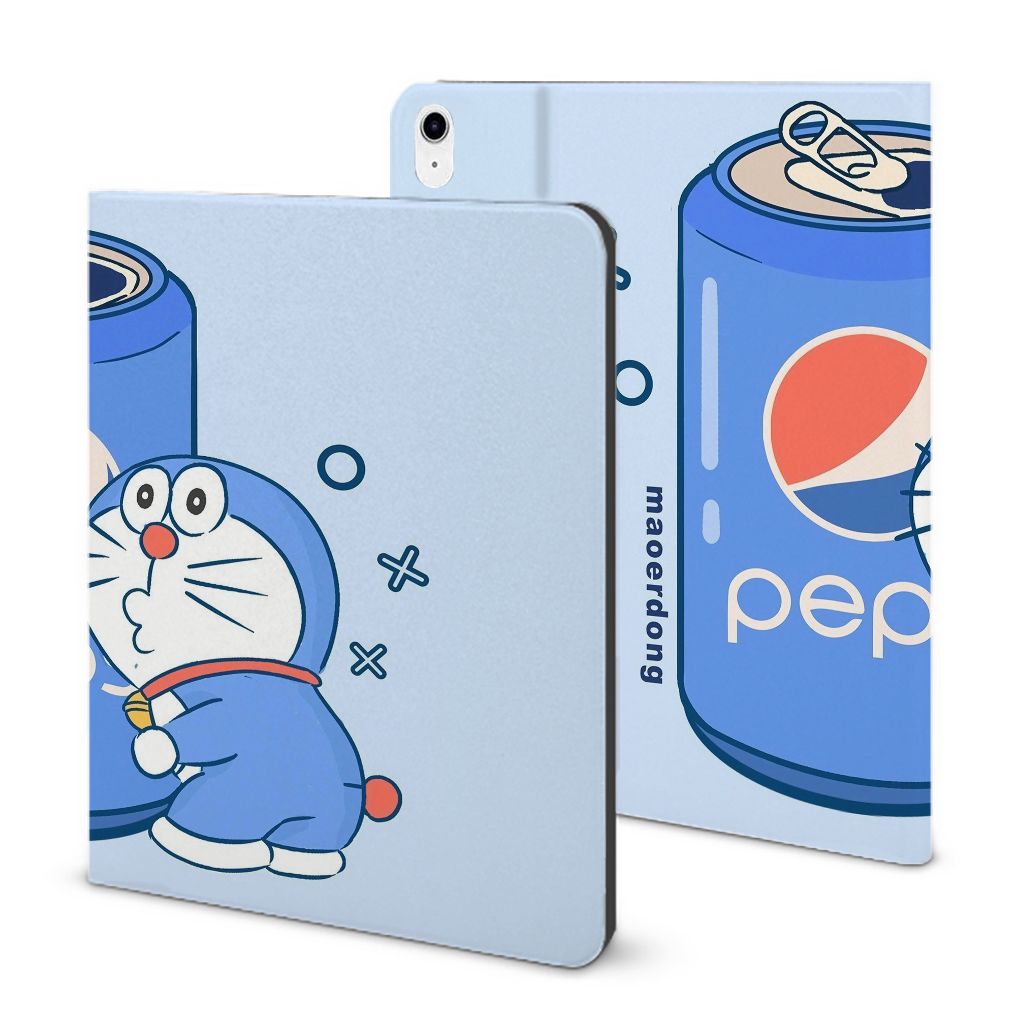 （画像用） ドラえもん Doraemon IPad ケース ブック型 PUレザー TPU 耐衝撃 軽量 薄型 ペン収納なし 全面保護 IPad 各モデル対応